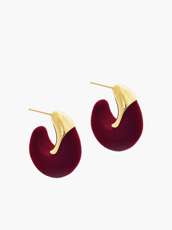 LOVEVVR Flocked Hoop Stud Earrings