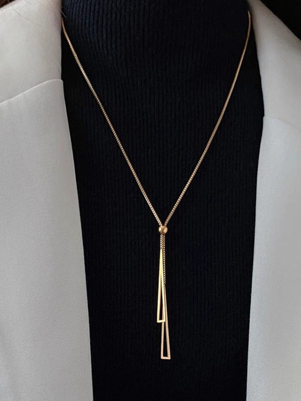 LOVEVVR Golden Lariat Tassel Necklace