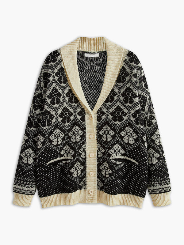 LOVEVVR Boheme Printed V-Neck Cardigan