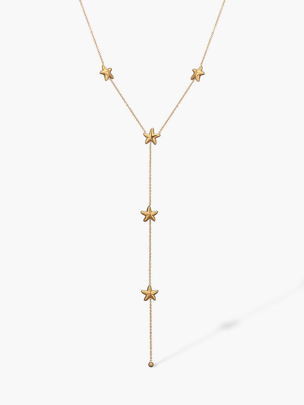 LOVEVVR Golden Star Tassel Necklace