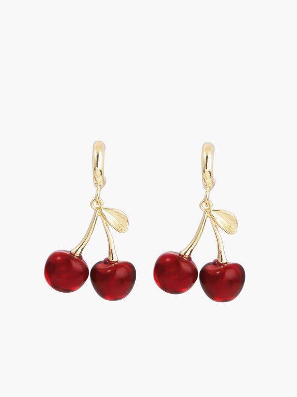 LOVEVVR Cherry Stud Drop Earrings