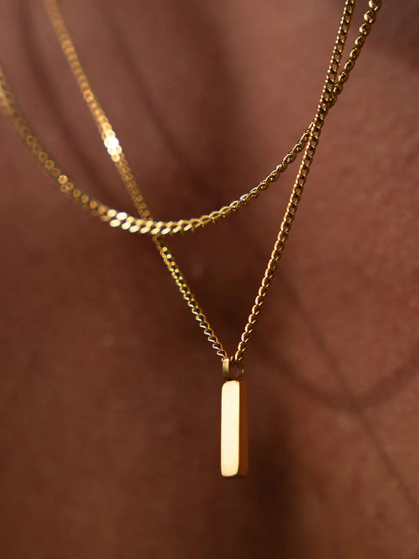 LOVEVVR Golden Strip Pendant Necklace