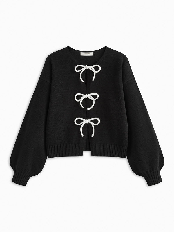 LOVEVVR Bow Front Shift Sweater