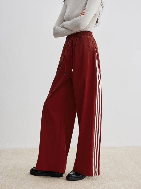 LOVEVVR Athleisure Side Pinstripe Drawstring Pants