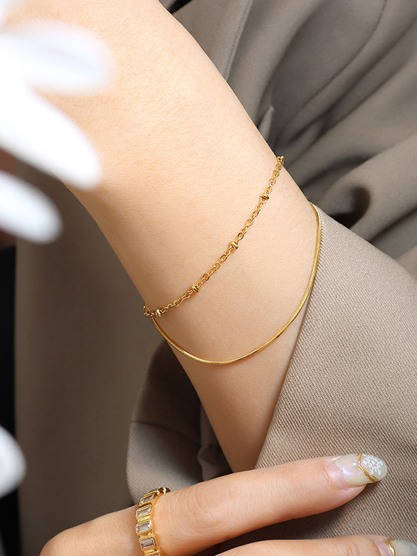 LOVEVVR Chic Double-Layer Snake Chain Bracelet