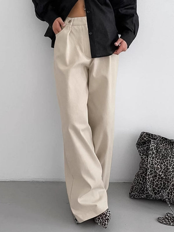 LOVEVVR Cotton Versatile Wide-Leg Pants