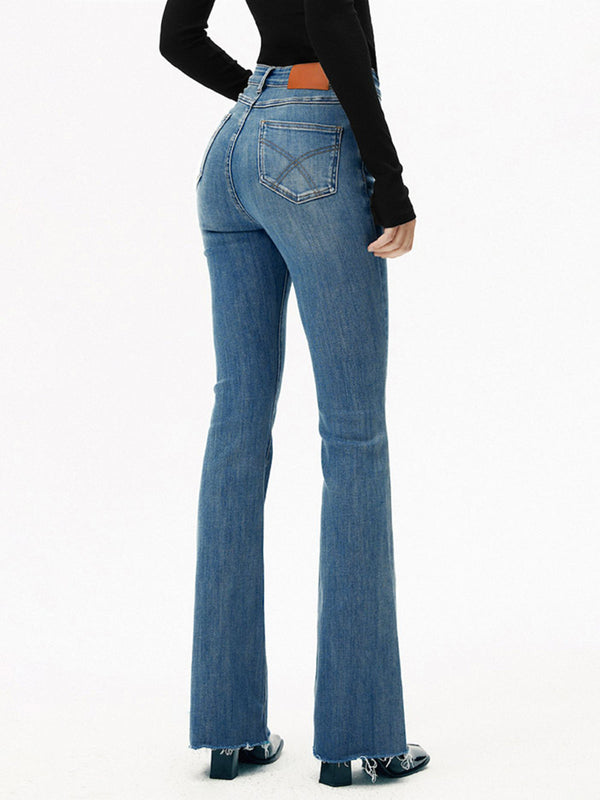 LOVEVVR High-Waist Denim Bootcut Jeans