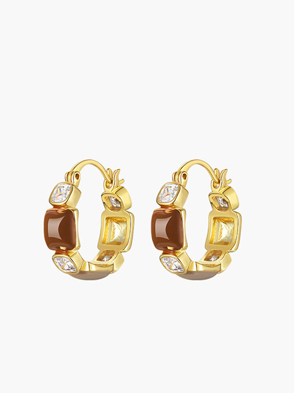 LOVEVVR Luxury Rhinestone Hoop Earrings