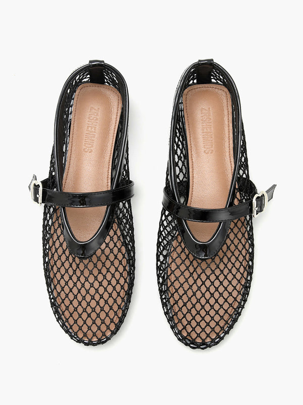 LOVEVVR Fishnet Ballet Flats