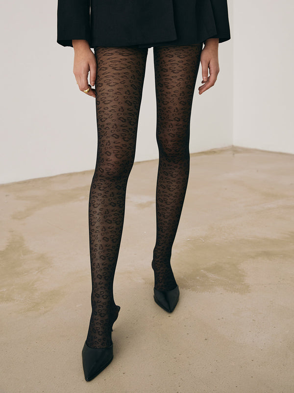 LOVEVVR Leopard Pattern Sheer Tights