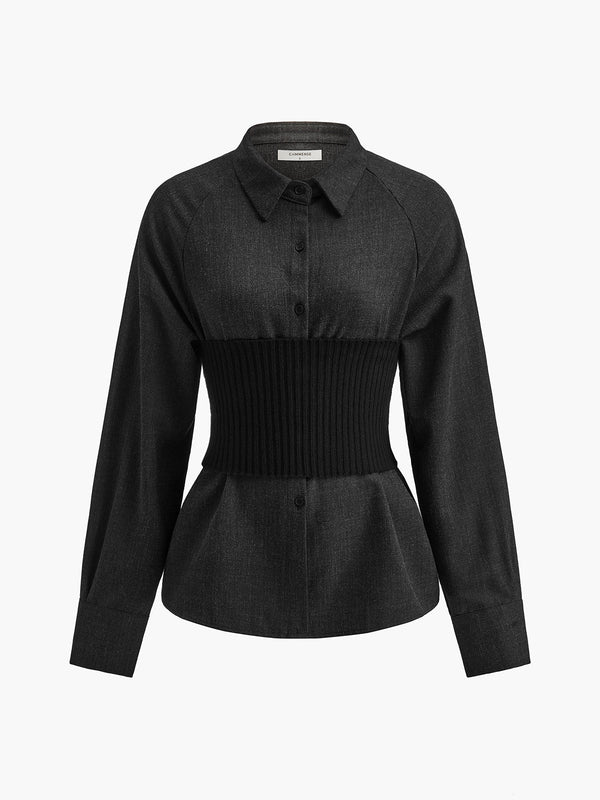 LOVEVVR Belted Corset Polo Shirt