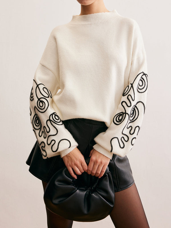 LOVEVVR Contrast Curve Shift Sweater