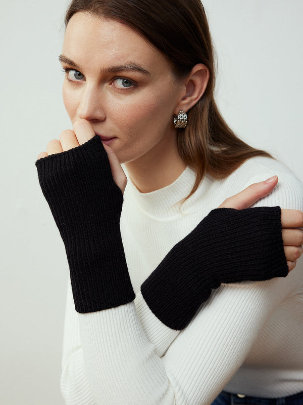 LOVEVVR Half-Finger Knit Gloves