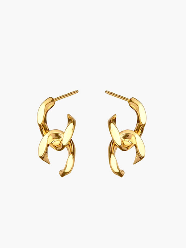 LOVEVVR Geometric Twist Stud Earrings