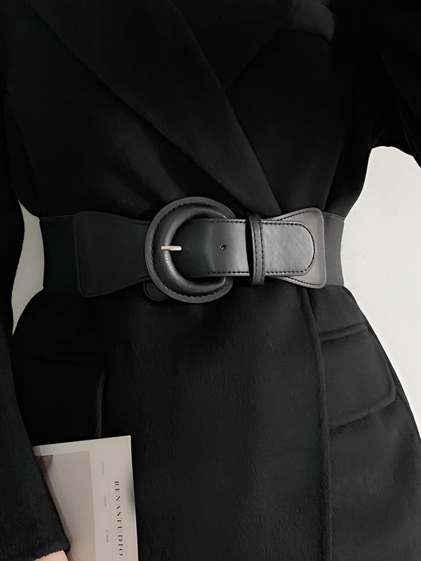 LOVEVVR Buckle Elastic Wide Belt