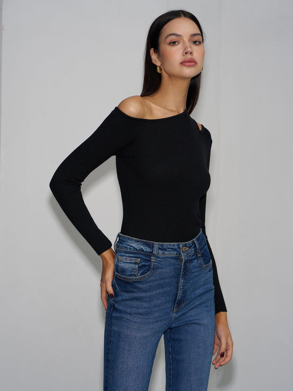 LOVEVVR High Stretch Cutout Sweater