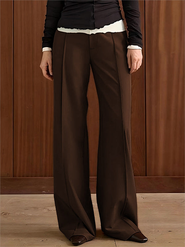 LOVEVVR Leisure Piping Straight Pants