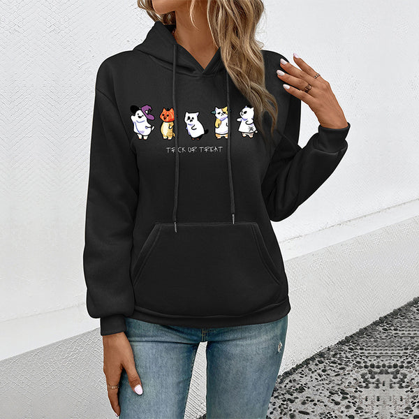 LOVEVVR Hot autumn and winter new 2025 hoodies   women's casual hooded printed pullover sweater fashion