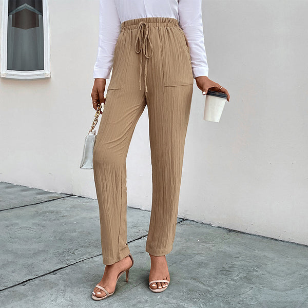 LOVEVVR 2025 women's clothing new high-waisted trousers casual pants  autumn casual women's pleated women's pants