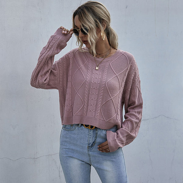 LOVEVVR Strictly selected   sources, foreign trade women's clothing Hot autumn new loose long-sleeved twist solid color sweater