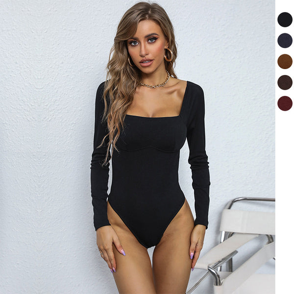 LOVEVVR foreign trade explosion Hot new 2025 bottoming jumpsuit slim square collar sexy jumpsuit women