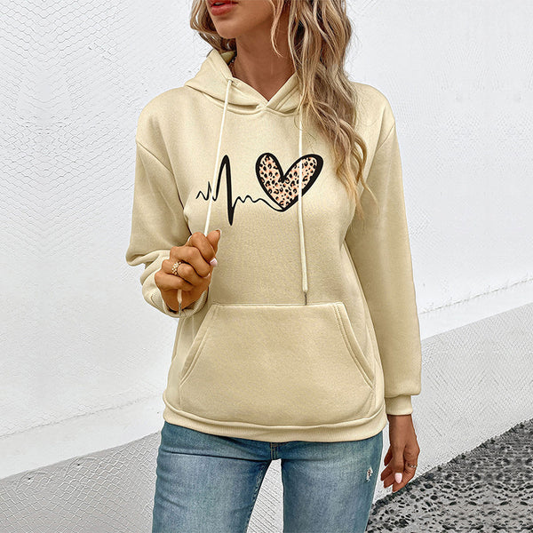 LOVEVVR Hot autumn and winter new 2025 long-sleeved pocket hoodie   casual hooded printed pullover sweater