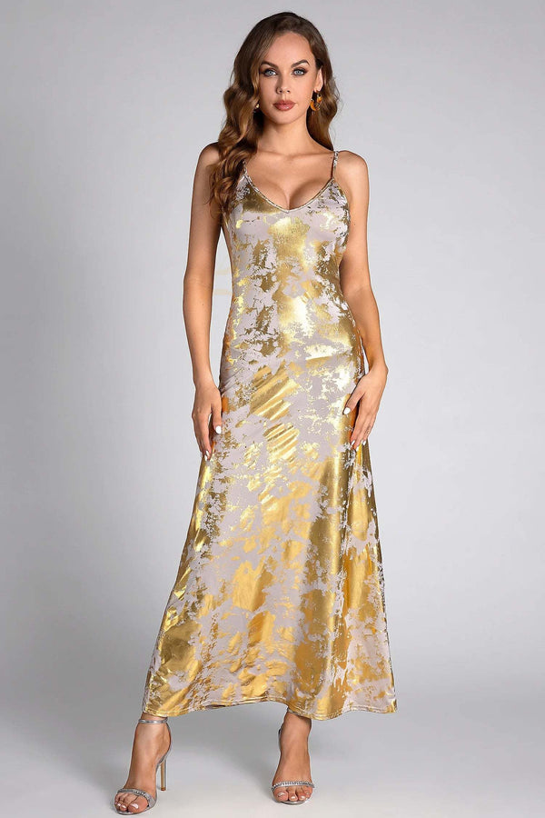 LOVEVVR Shirley Gold Sprinkle Semi-forma Dress