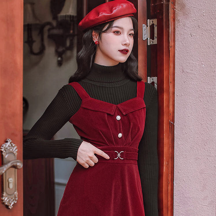 Hollyanna Corduroy Dark Academia Dress – lovevvr